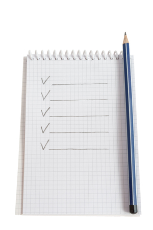 notepad with pencilの写真素材