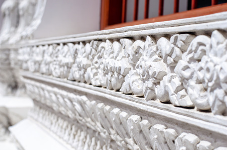 Wall of the temple in Wat Mahathat Bangkok Thailandの写真素材