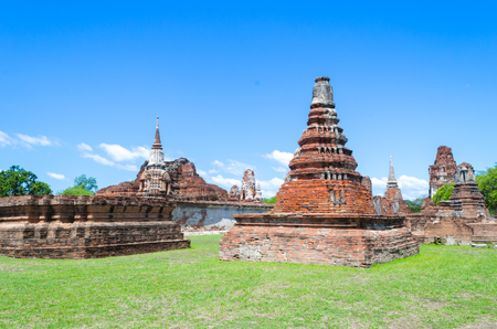 The temple in Wat Mahathat Ayutthaya Thailandの写真素材