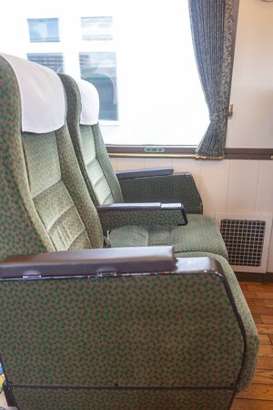 Yufuin,Oita,Kyushu,Japan - October 14, 2018 :Yufuin No Mori train, limited express train, route between Hakata station to Yufuin stationのeditorial素材