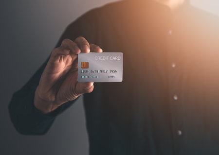 Businessman use credit card for shopping. shopping online concept.の写真素材