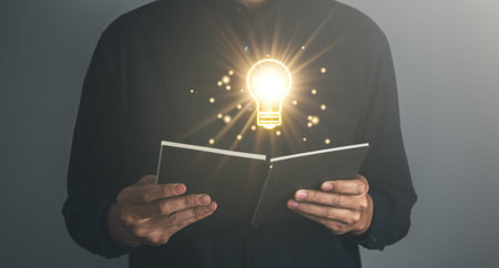 Man reading a book. Education, Learning,  Idea concept