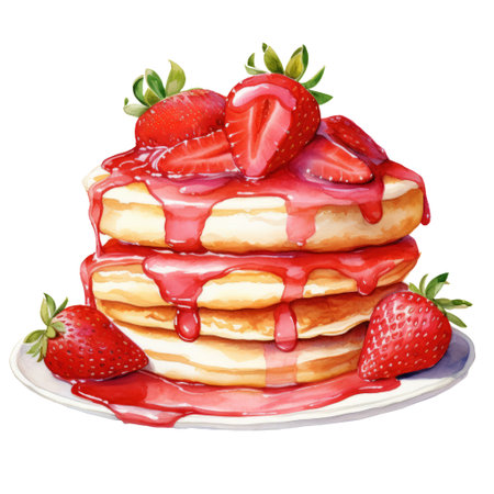 Watercolor painting of cupcake clip art. Bakery dessert.white  background.AI generated, Generative AI.の素材