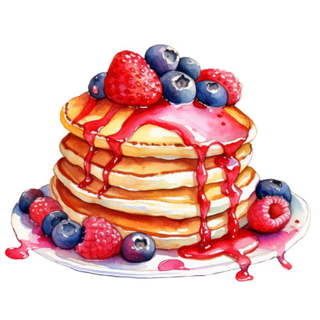 Watercolor painting of cupcake clip art. Bakery dessert.white  background.AI generated, Generative AI.の素材