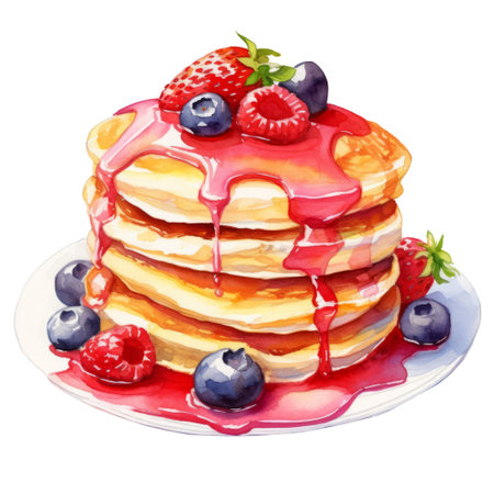 Watercolor painting of cupcake clip art. Bakery dessert.white  background.AI generated, Generative AI.の素材