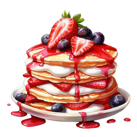 Watercolor painting of cupcake clip art. Bakery dessert.white  background.AI generated, Generative AI.の素材