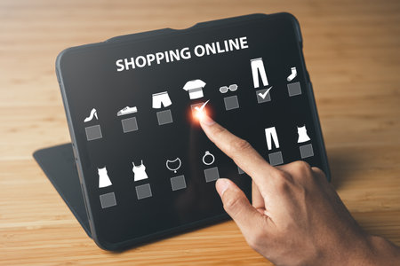Businessman use tablet for shopping online with cart. shopping online concept.の写真素材