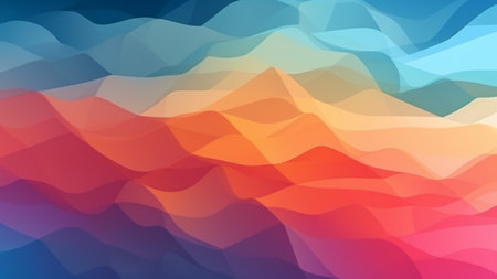 Abstract background of geometric pattern with gradient color. AI generated, Generative AI.の素材