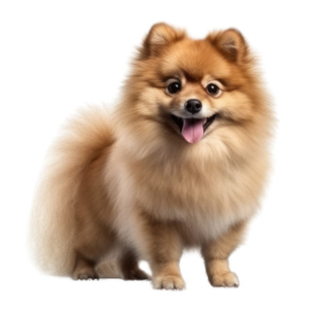 Illustration painting of cute dog isolated white background, Digital art, AI generated, Generative AIの素材