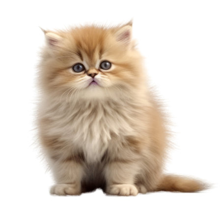 Illustration painting of cute cat isolated white background, Digital art, AI generated, Generative AIの素材