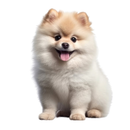 Illustration painting of cute dog isolated white background, Digital art, AI generated, Generative AIの素材