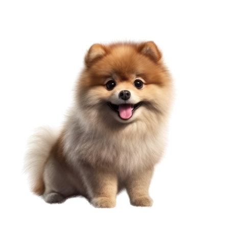 Illustration painting of cute dog isolated white background, Digital art, AI generated, Generative AIの素材