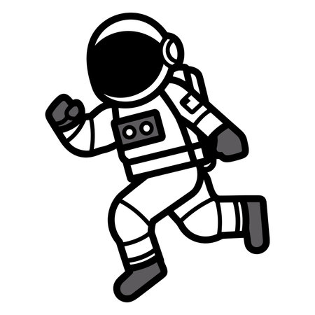 Cute Astronaut vector illustration icon flat style isolate on backgroundのイラスト素材