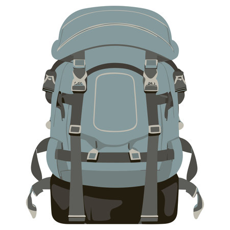 Traveler hiking boot clip art illustration isolate on white background.hiking boot for trekking and climbing trip.Adventure and world exploer concept.Generative AI.AI generatedの素材