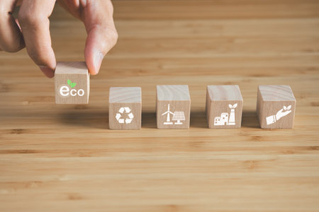 ecology concept.CO2 emission reduction to stop global warming problem and reduce pollution into atmosphere from big industrial.net zero target.の写真素材