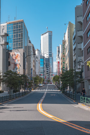 Shibuya,Tokyo,Japan July 29 2023: High building and street in downtown Shibuya,Tokyo,Japan.のeditorial素材