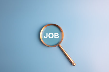 HR hiring recruit job.Human resource searching job and business concept.magnifier glass with text.の写真素材