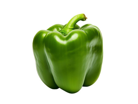 green bell pepper isolated on transparent background.fruit and vegetable for food element. food and healthy concept.の素材