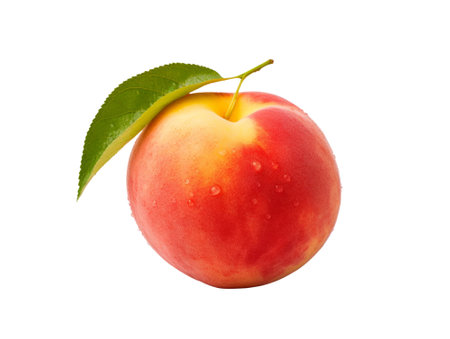 peach isolated on transparent background.fruit and vegetable for food element. food and healthy concept.の素材