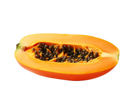 papaya isolated on transparent background.fruit and vegetable for food element. food and healthy concept.の素材