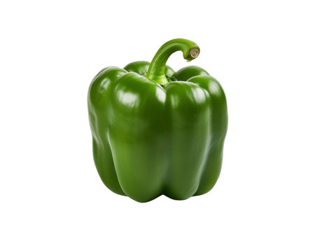green bell pepper isolated on transparent background.fruit and vegetable for food element. food and healthy concept.の素材