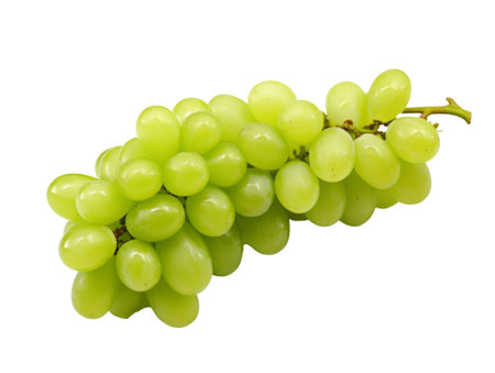 green grape isolated on transparent background.fruit and vegetable for food element. food and healthy concept.の素材