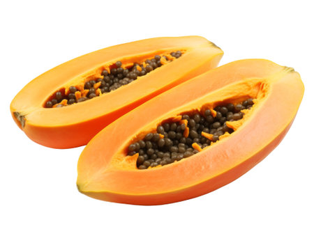 papaya isolated on transparent background.fruit and vegetable for food element. food and healthy concept.の素材