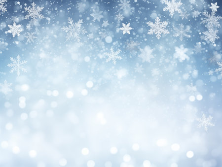 snowflakes background. Christmas concept with cold tone color.の素材
