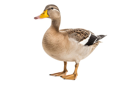 mallard duck photo isolated on transparent background.の素材