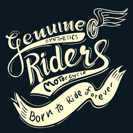 genuine riders typographicfor t-shirt,tee design,vector illustrationのイラスト素材