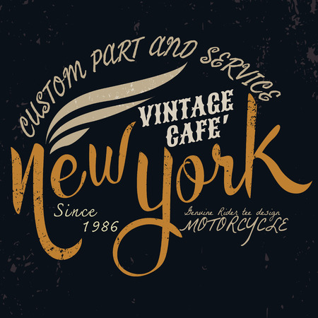new york vintage motor typographic for t-shirt design,tee graphic,vector illustrationのイラスト素材