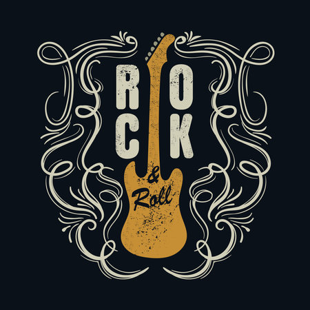 vintage rock and roll typograpic for t-shirt ,tee designe,poster,flyer,vector illustrationのイラスト素材