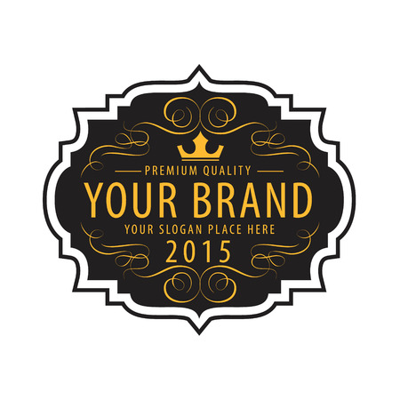 Vintage  calligraphic  frames,elements for your logo template,label,emblem,badge,brand identity,menu restaurantのイラスト素材