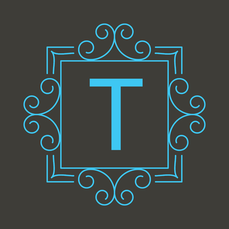 luxury monogram design template,elegant lineart,business sign,boutique logo , premium insignia,vector illustrationのイラスト素材