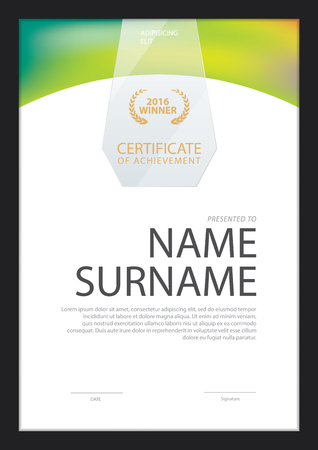 certificate template,diploma layout,A4 size ,vectorのイラスト素材