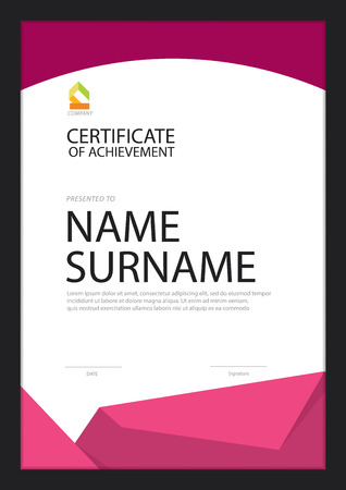 certificate template,diploma layout,A4 size ,vectorのイラスト素材