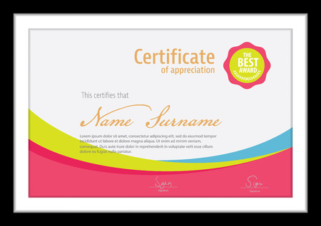 Vector template for certificate,colorful diplomaのイラスト素材