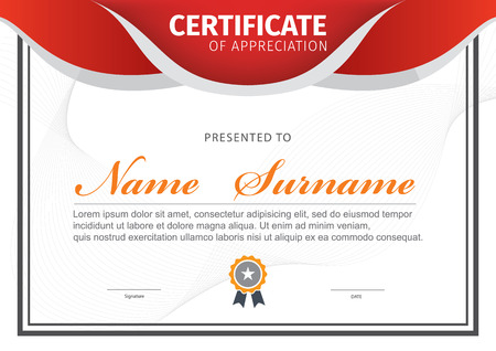 Horizontal certificate template diploma vector.のイラスト素材