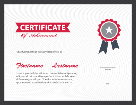 Horizontal certificate template diploma, vector illustration.のイラスト素材