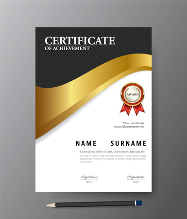 Certificate template,A4 size diploma, vector illustrationのイラスト素材