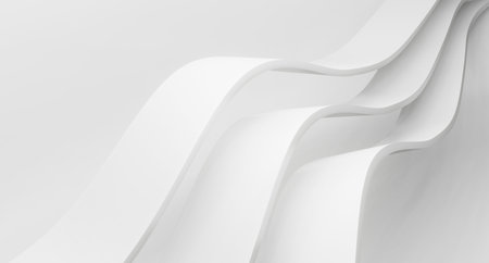 Abstract white Architecture Background.  3d render. Modern Geometric Wallpaper. Futuristic Technology Designの写真素材