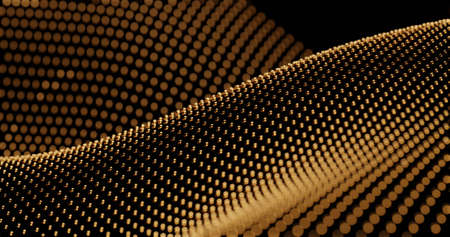 Particle drapery luxury gold 3d illustration backgroundの写真素材