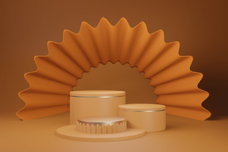 Abstract mock up podium scene for display product stand, 3d render scene.