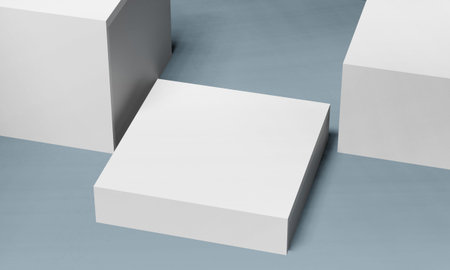 3d render of empty stand step design for product display, abstract minimal concept, blank space,...