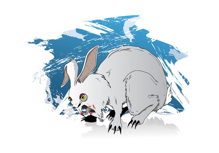 deadly bunny rabbit is the example of a bad experimentのイラスト素材