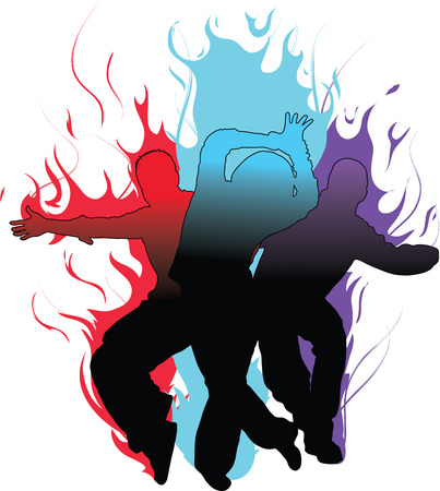 flaming dancersのイラスト素材