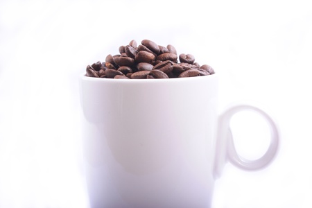 cup of coffee against a white backgroundの写真素材