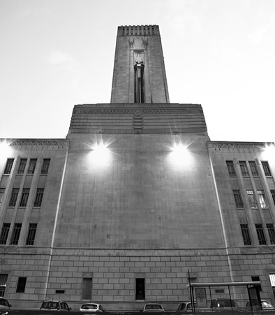 wide angle shot in black and white of the mersey tunnel building in liverpool.no property release required.の写真素材