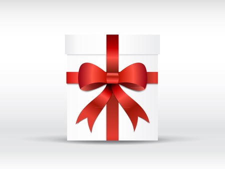 Christmas gift with bow illustration with gradients and opacityのイラスト素材