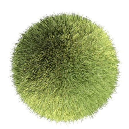 a round world made of green grassの写真素材